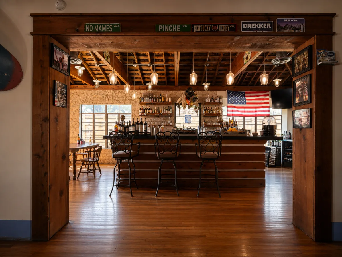 The full bar at Uncle Chops Food Court in Weslaco, Texas
