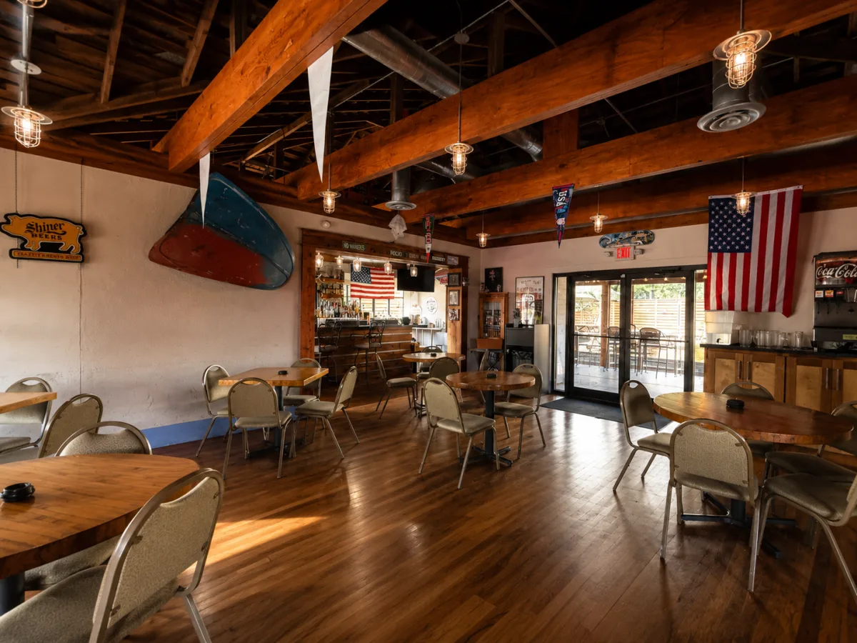 The dining room inside Uncle Chops Food Court in Weslaco, Texas